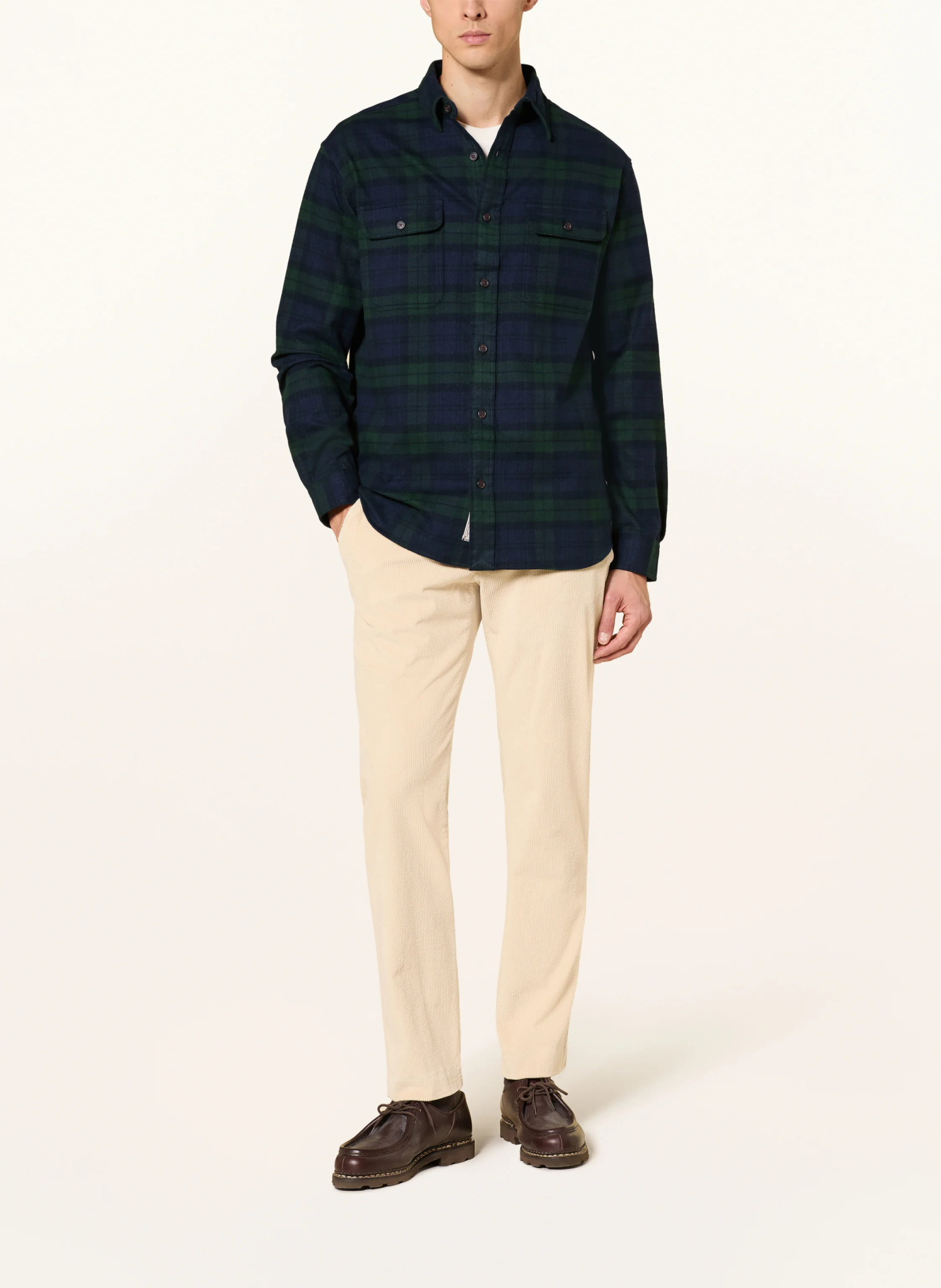 POLO RALPH LAUREN Flanellhemd Classic Fit – DUNKELGRÜN / DUNKELBLAU