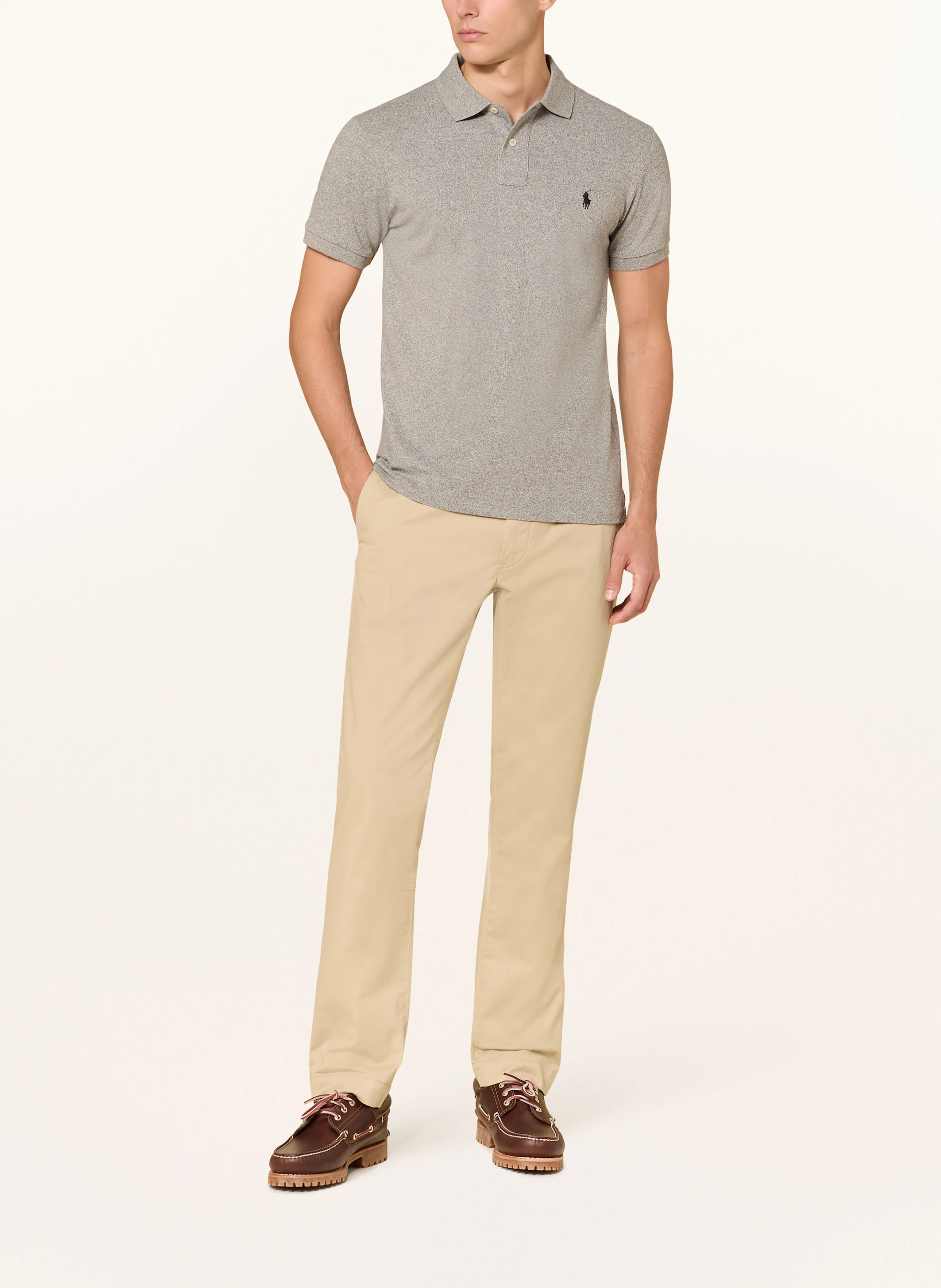 POLO RALPH LAUREN Piqué-Poloshirt Slim Fit – GRAU MELIERT