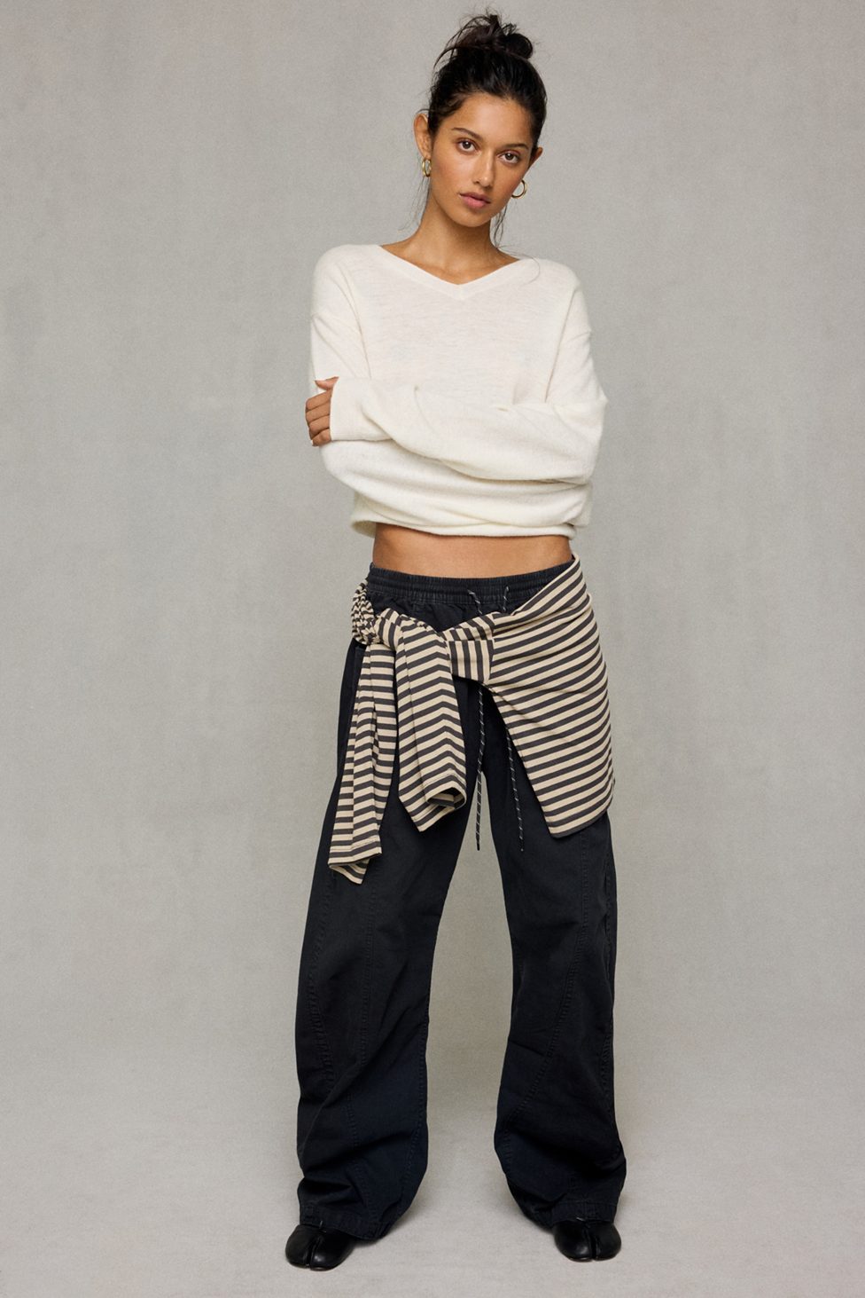 BDG Curve Mid-Rise Pull-On Pants - Black