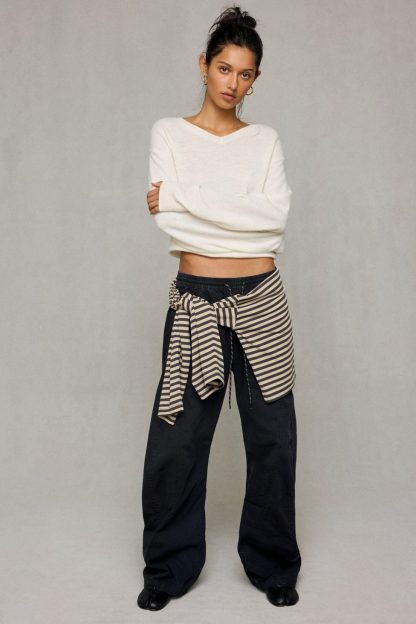 BDG Curve Mid-Rise Pull-On Pants - Black