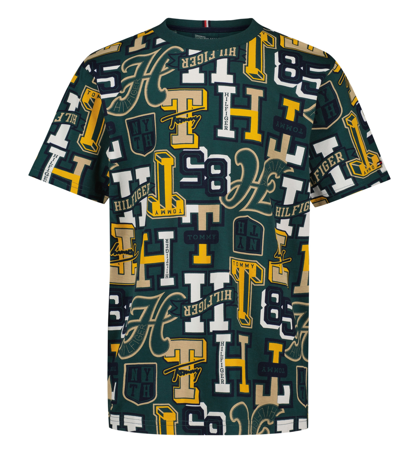 Tommy Hilfiger Boys' 2T-7 Varsity Print Short-Sleeve T-Shirt - June Bug