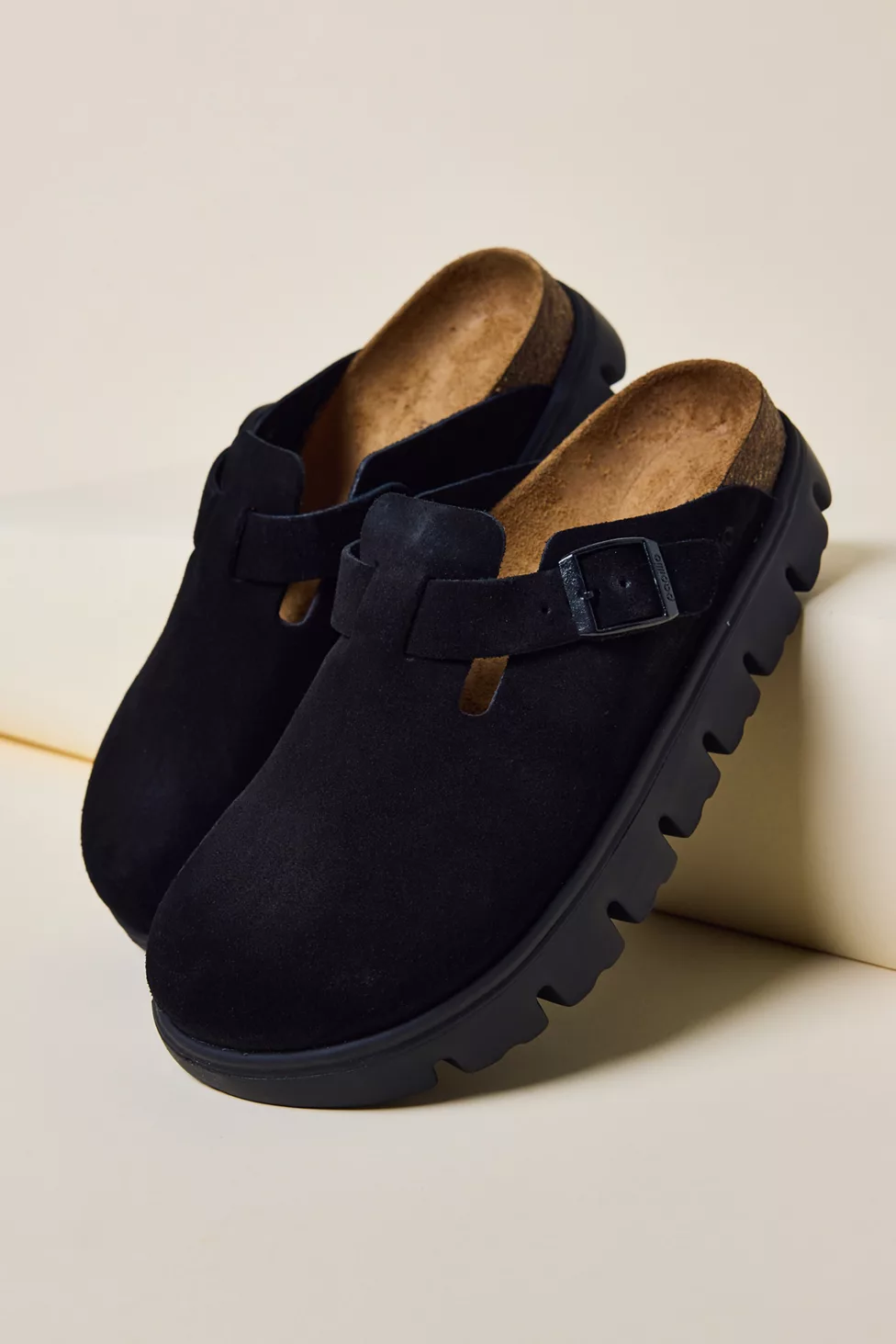 Birkenstock Women's Boston Chunky Suede Clogs - Black