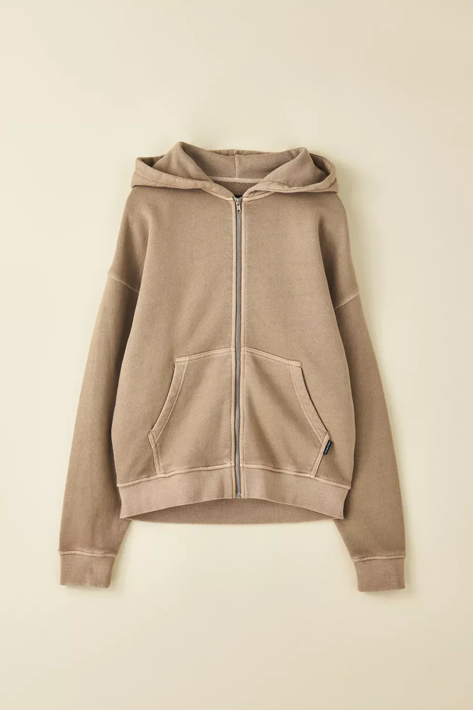 Standard Cloth Pregame Zip-Up Hoodie Sweatshirt - Light Taupe Wash