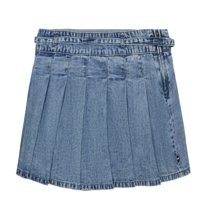 Tommy Hilfiger Girls' 7-16 Denim Pleated Skirt - Lexington Wash