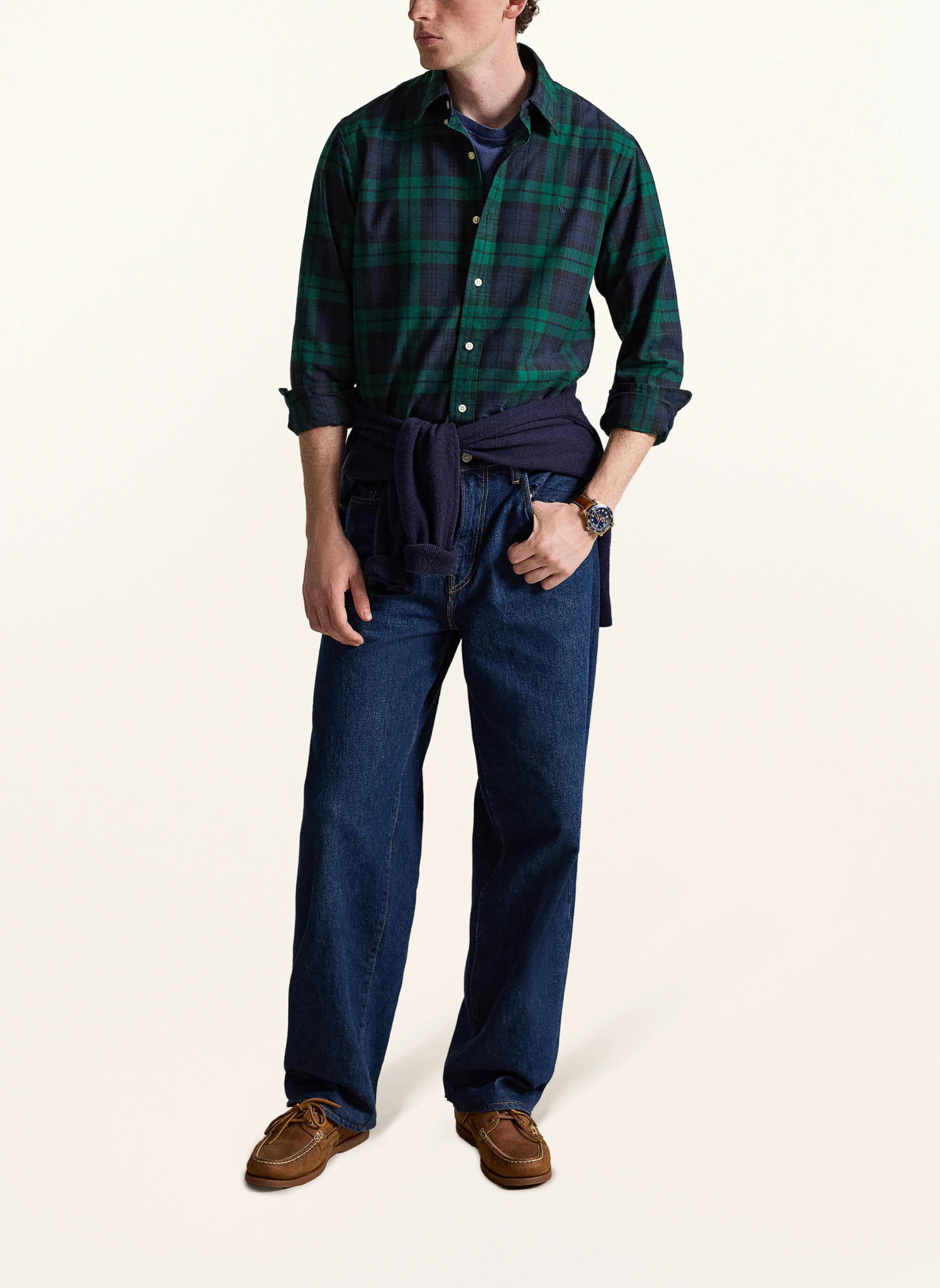 POLO RALPH LAUREN Hemd Custom Fit – DUNKELBLAU / GRÜN / SCHWARZ
