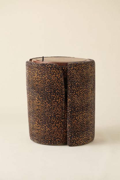 Jane Upholstered Vanity & Stool Set - Leopard