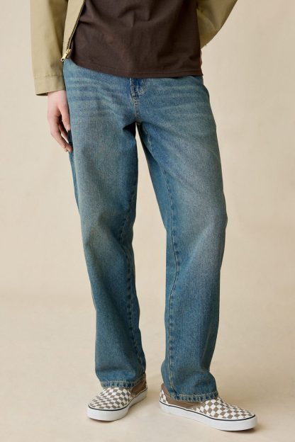 Dickies 958 Baggy Tapered Fit Work Jeans - Khaki Tinted Blue