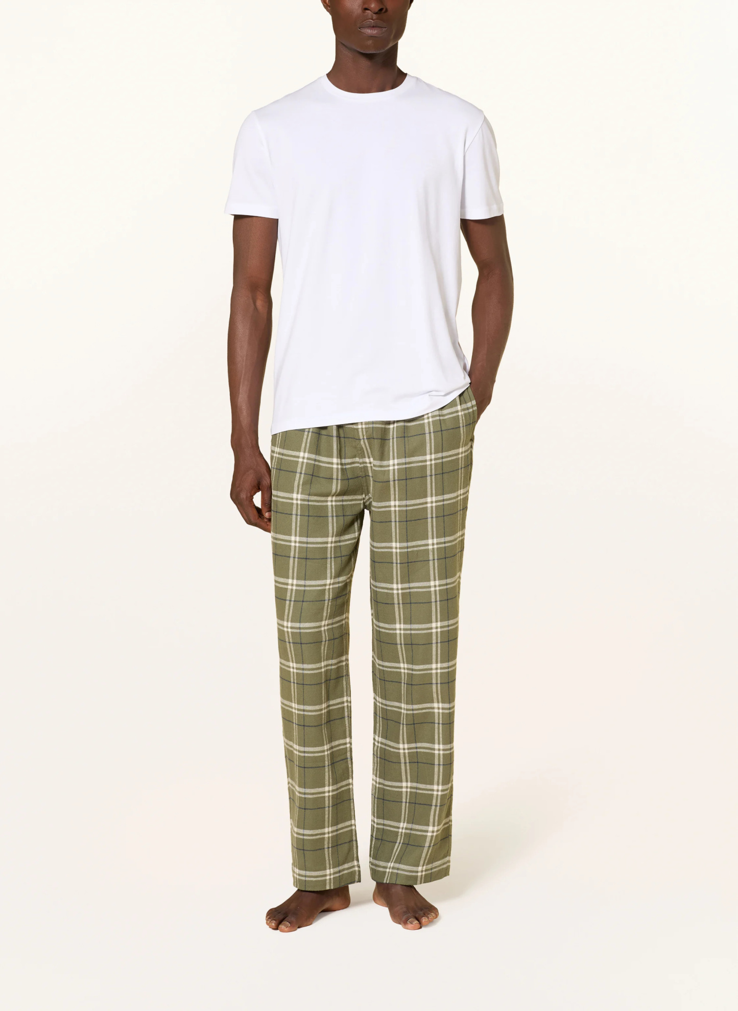 POLO RALPH LAUREN Lounge-Hose aus Flanell – GRÜN / DUNKELBLAU / WEISS