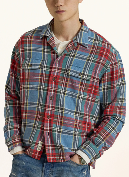 POLO RALPH LAUREN Flanellhemd Classic Fit – BLAU / ROT / GELB