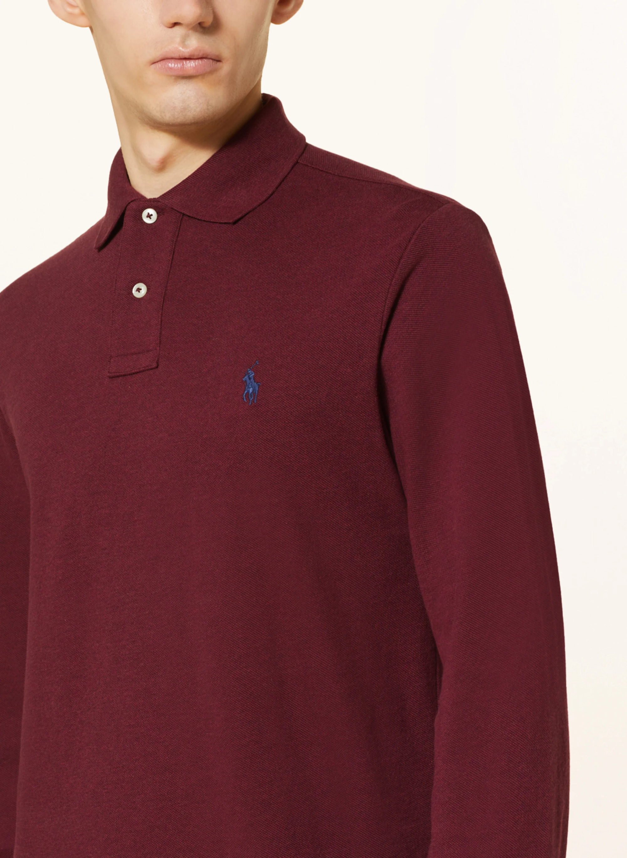 POLO RALPH LAUREN Piqué-Poloshirt Custom Slim Fit – DUNKELROT