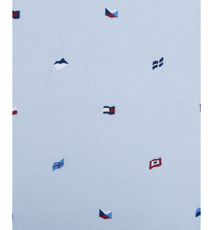Tommy Hilfiger Printed 200-Thread Count Cotton Percale Sheet Set - Nautical Flag Blue