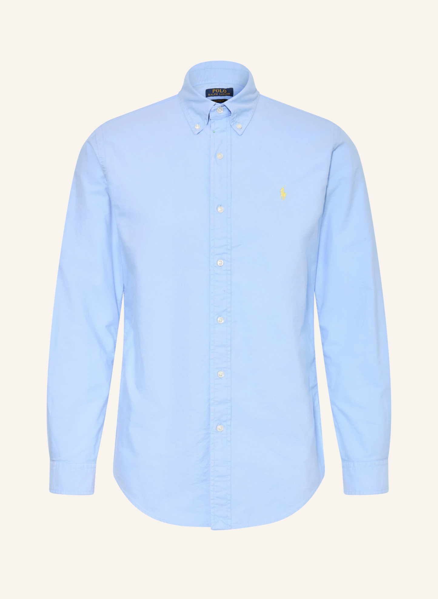 POLO RALPH LAUREN Oxfordhemd Custom Fit – HELLBLAU / GELB