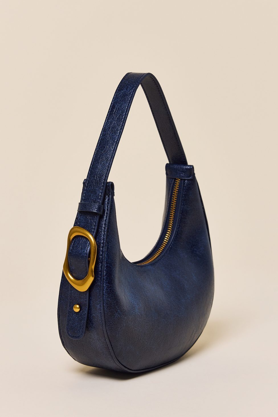 UO Ella Buckled Crescent Shoulder Bag - Navy