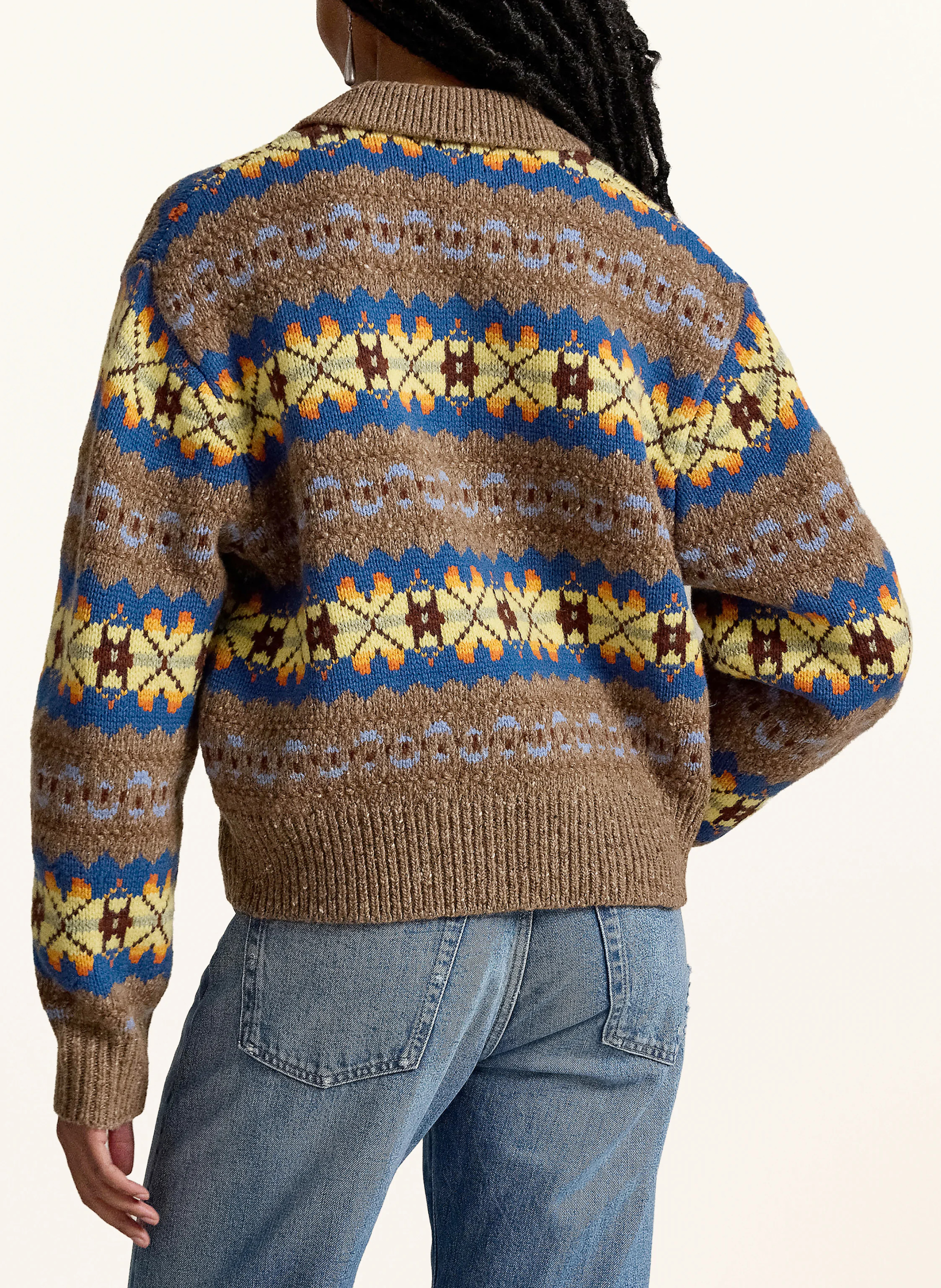 POLO RALPH LAUREN Pullover – BEIGE / HELLGELB / BLAU