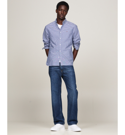 Tommy Hilfiger Men's Heritage Oxford Long-Sleeve Gingham Shirt - Royal Blue/Check