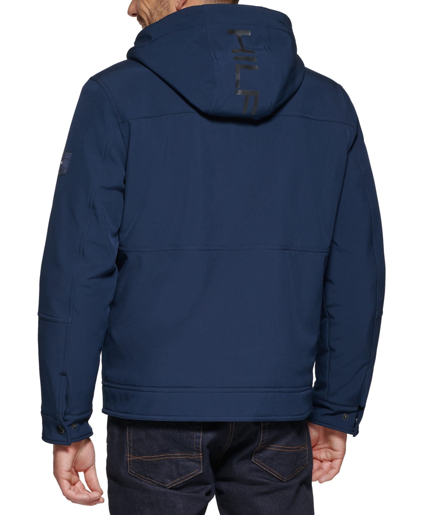 Tommy Hilfiger Men's Sherpa-Lined Softshell Hooded Jacket - Midnight