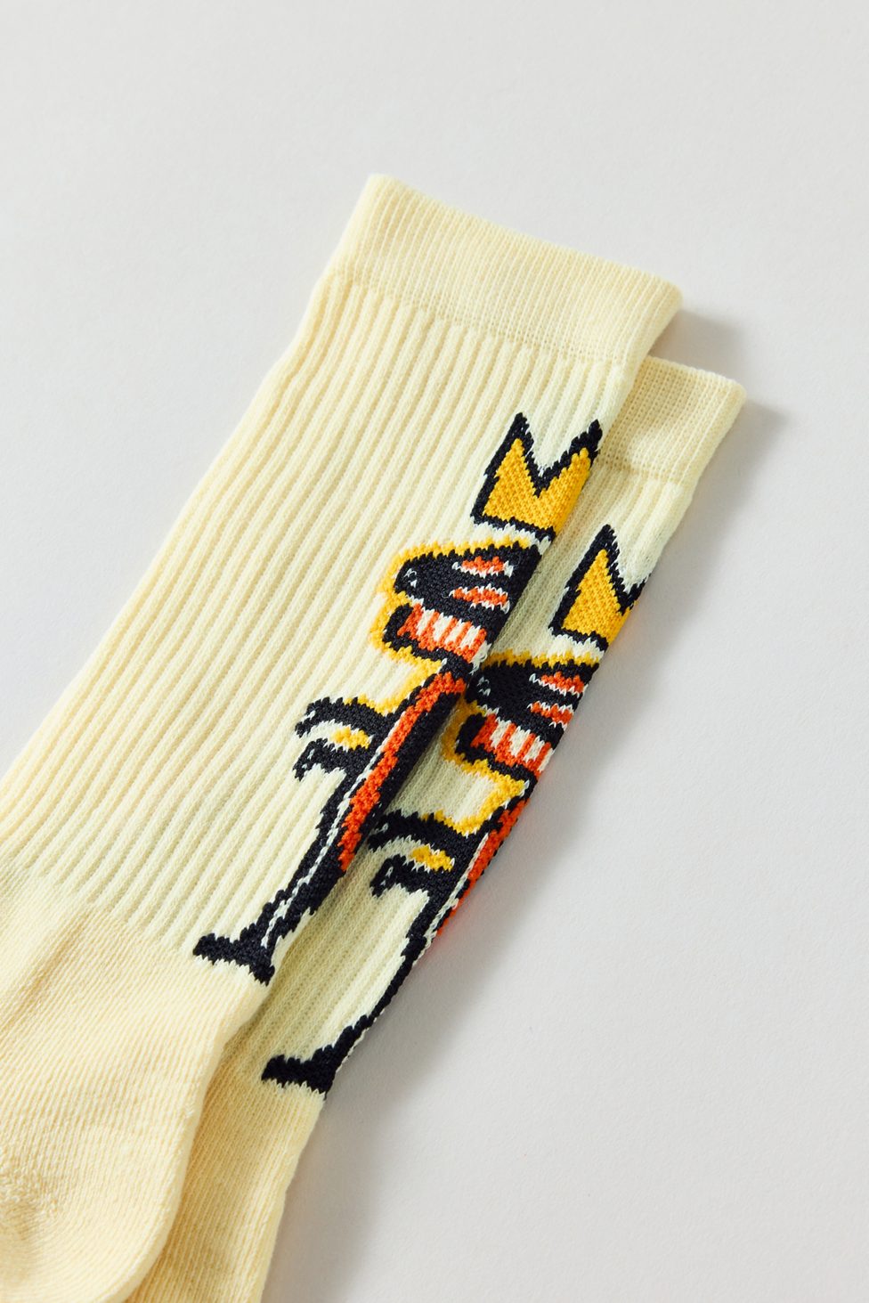 Basquiat Dino Crew Socks - Cream