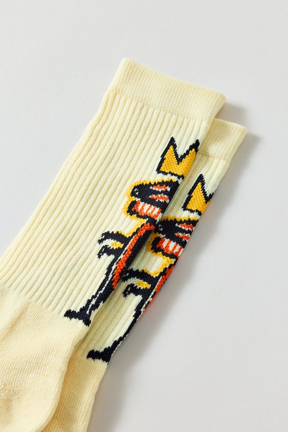 Basquiat Dino Crew Socks - Cream
