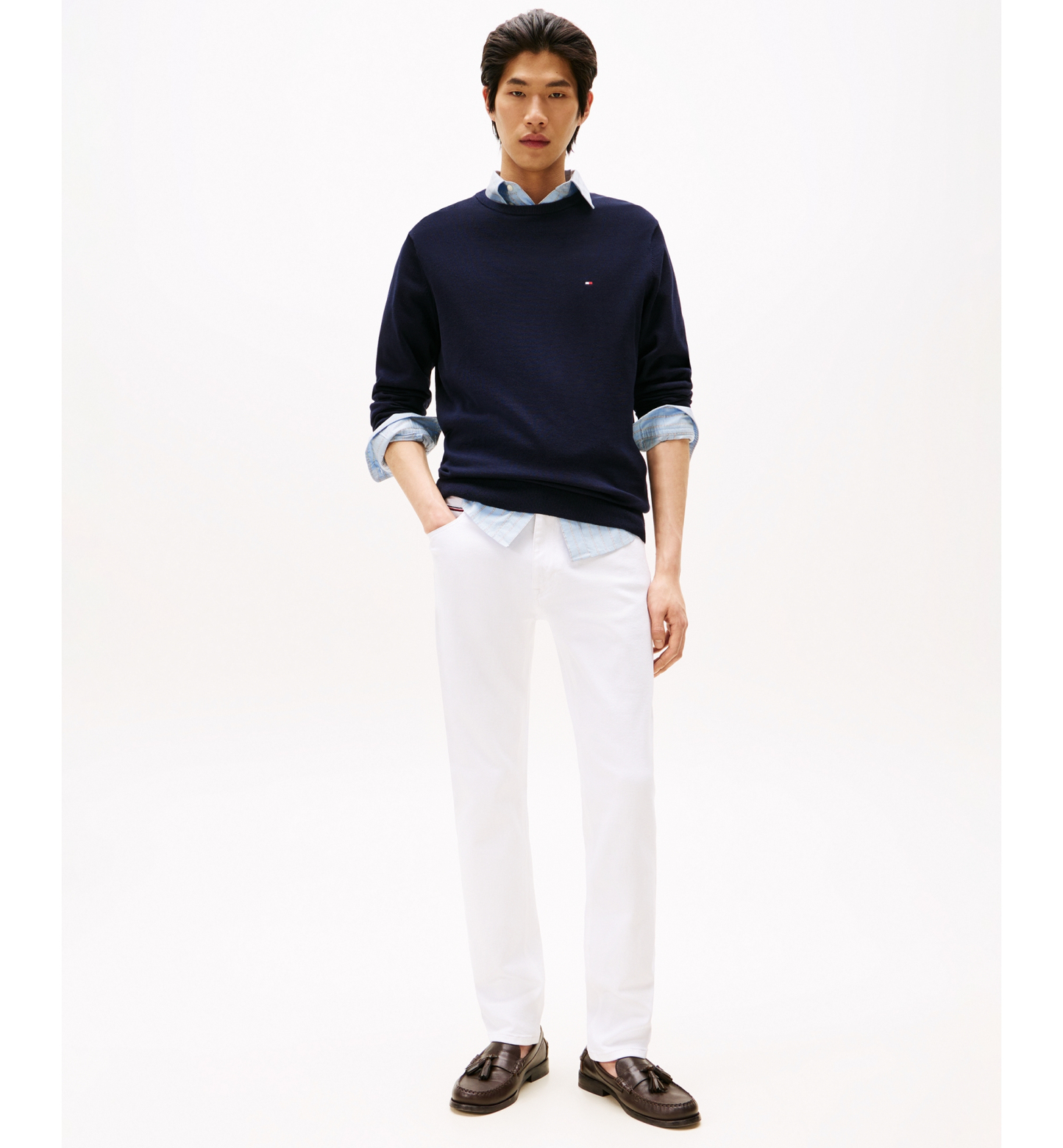 Tommy Hilfiger Men's Essential Cotton Crewneck Sweater - Desert Sky