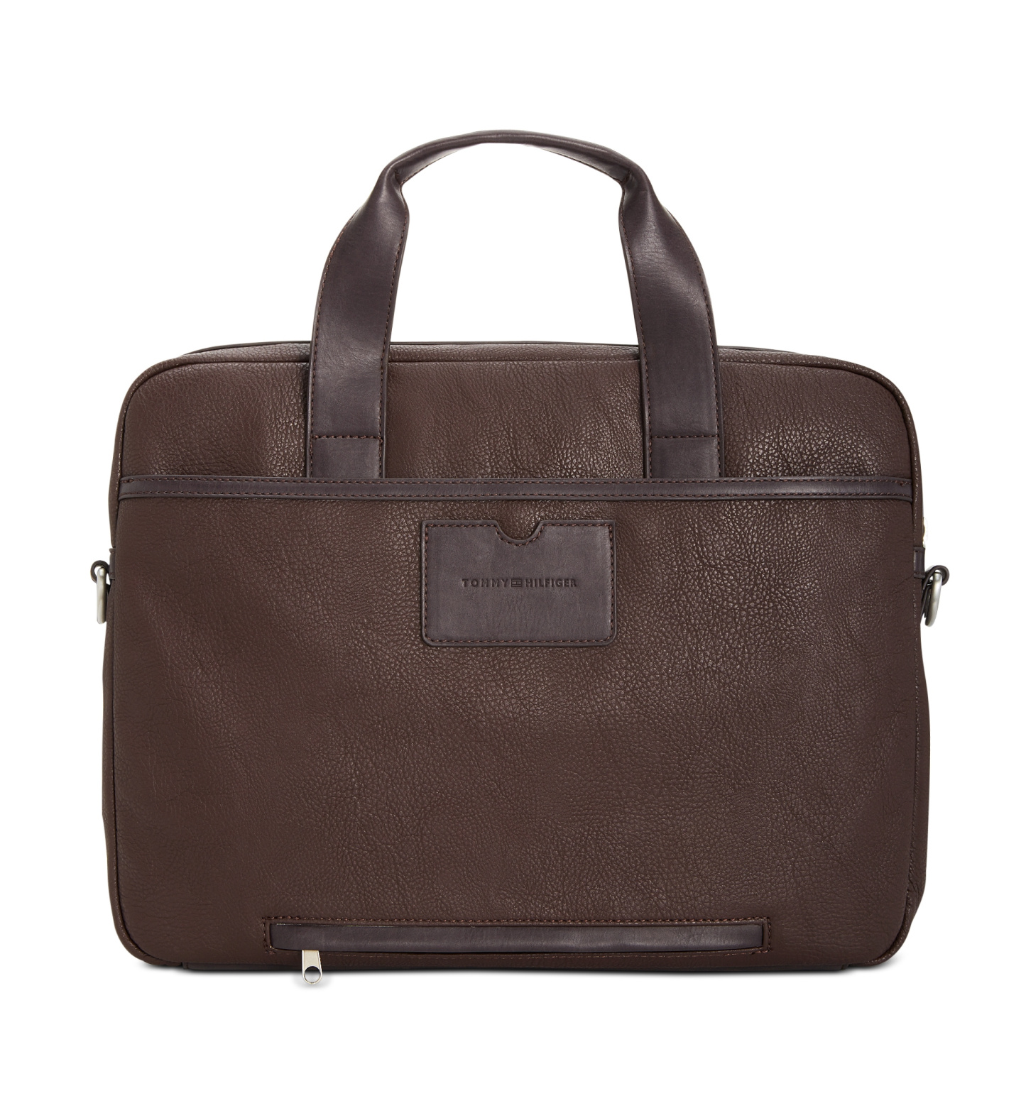 Tommy Hilfiger Men's Pebble Faux-Leather Leo Briefcase - Brown
