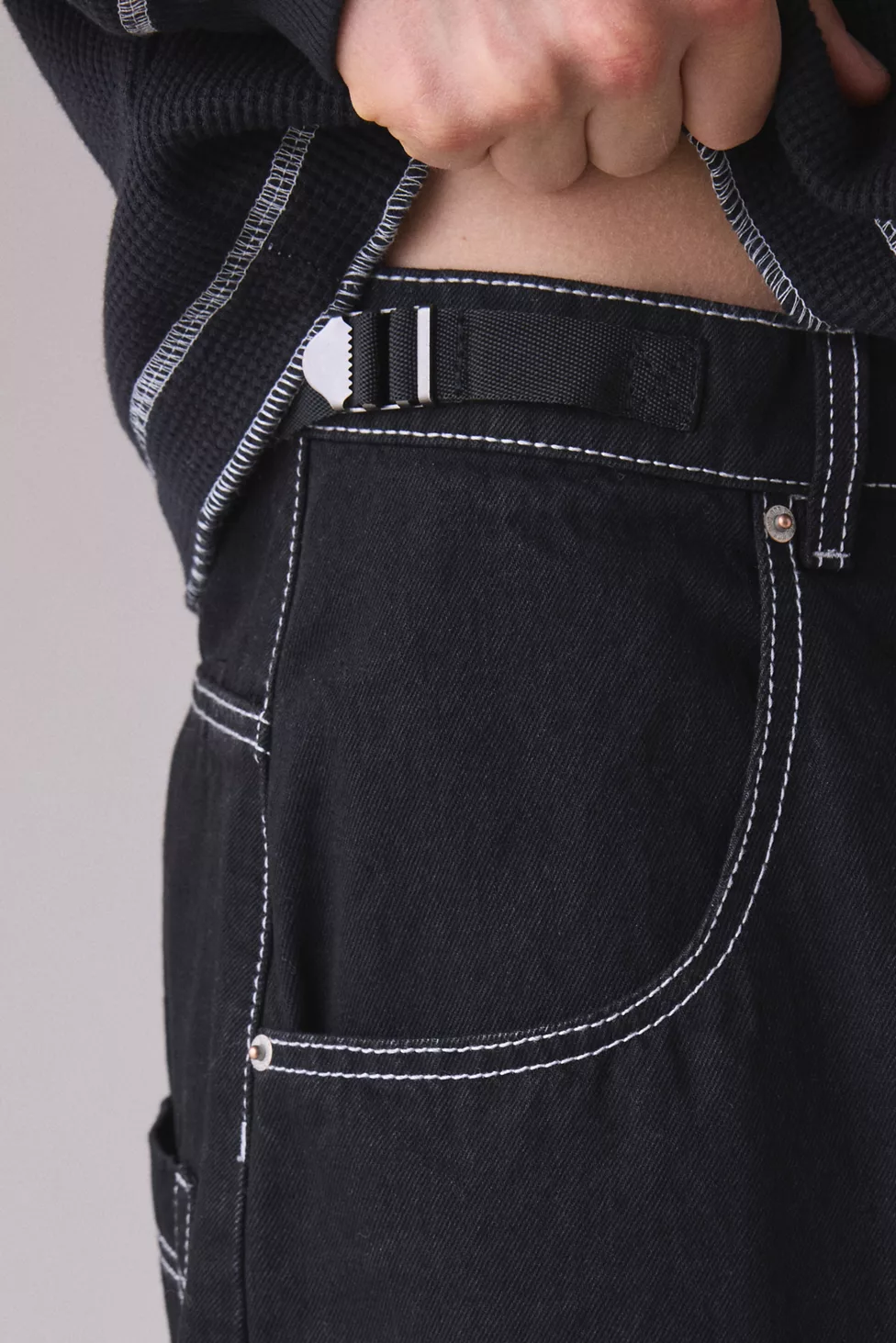 BDG Cocoon Fit Utility Jeans - Shiny Black Rinse