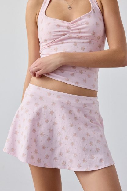 Out From Under Bec Mid-Rise Skater Mini Skort - Pink
