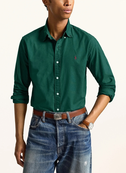 POLO RALPH LAUREN Oxfordhemd Custom Fit – DUNKELGRÜN