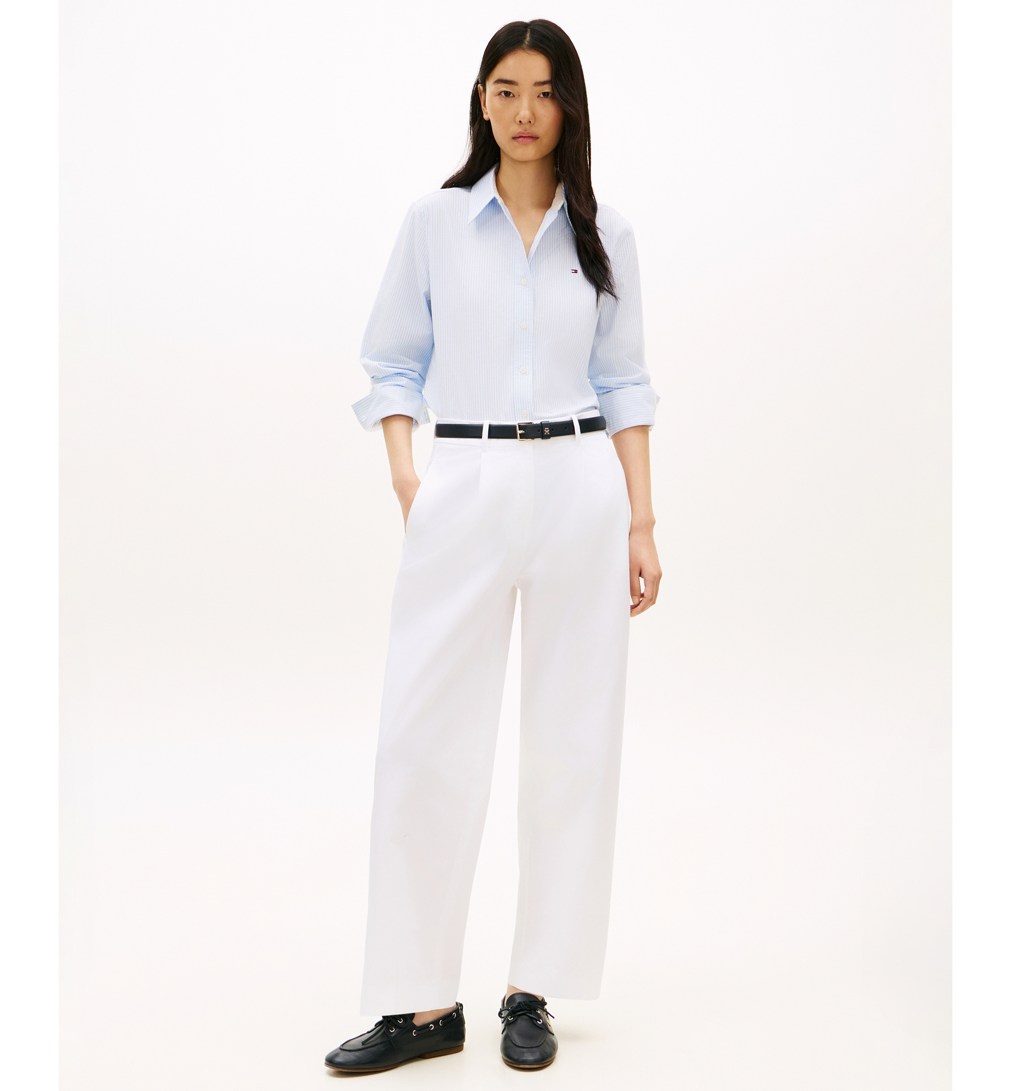 Tommy Hilfiger Women's Long-Sleeve Oxford Shirt - Blue