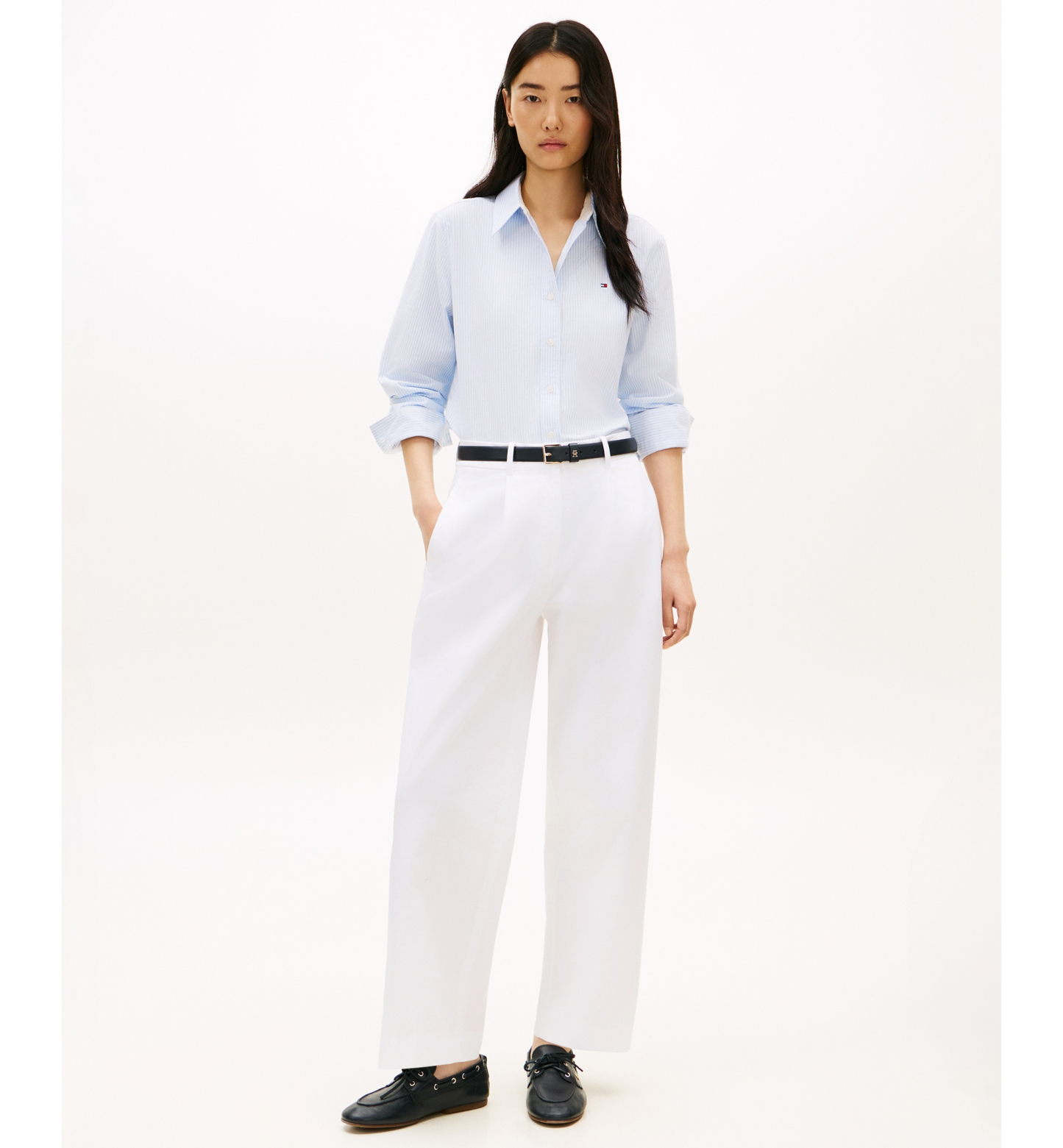 Tommy Hilfiger Women's Long-Sleeve Oxford Shirt - Blue