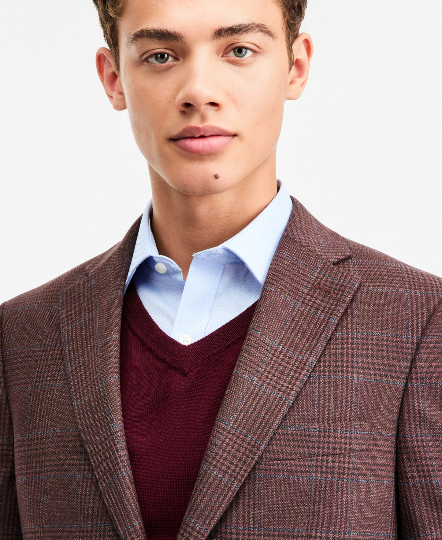 Tommy Hilfiger Men's Modern-Fit Patterned Sport Coat - Brown Wine
