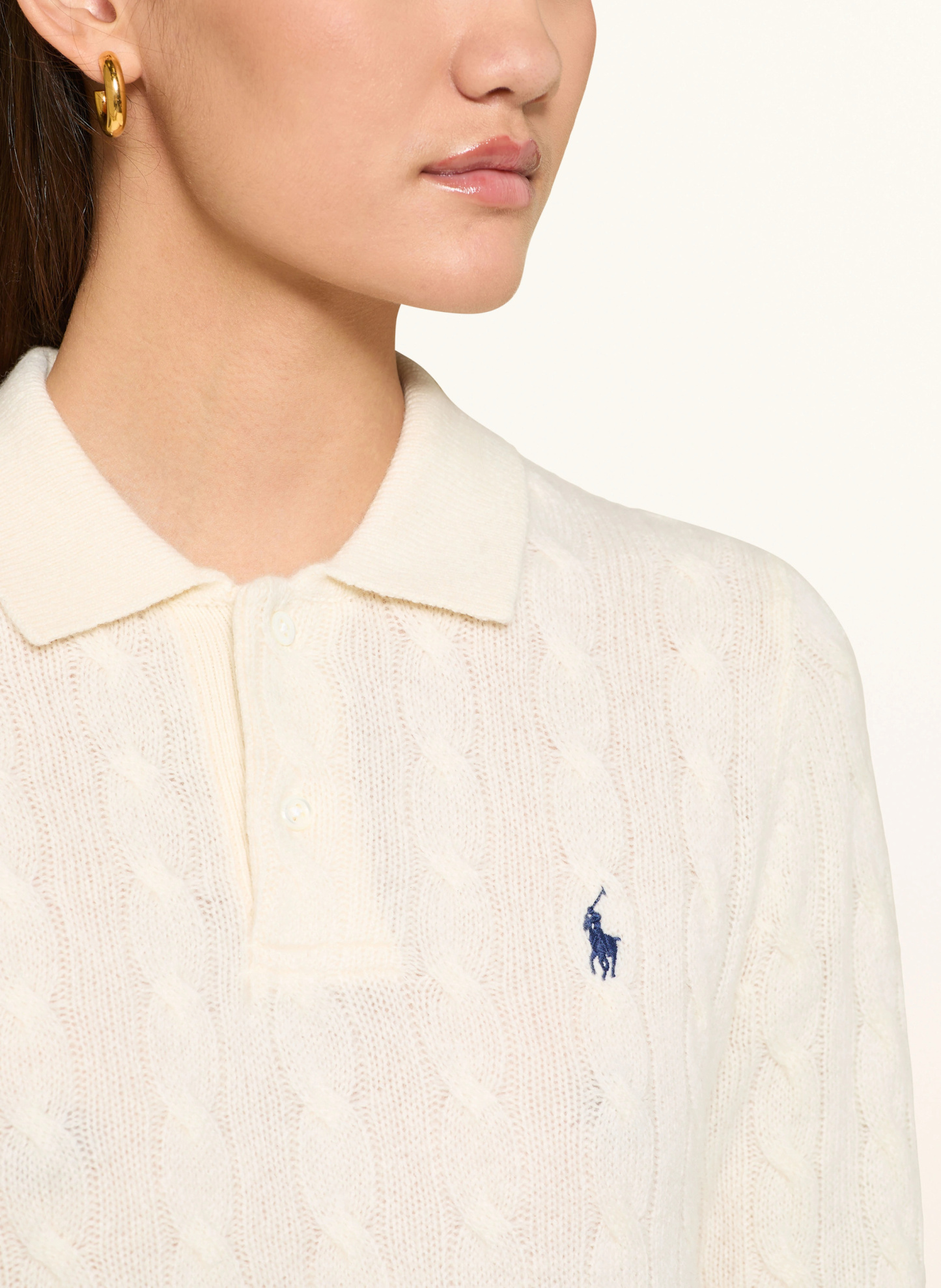 POLO RALPH LAUREN Strick-Poloshirt – ECRU