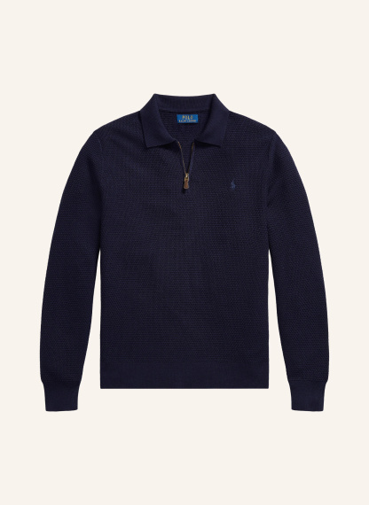 POLO RALPH LAUREN Strick-Poloshirt – DUNKELBLAU