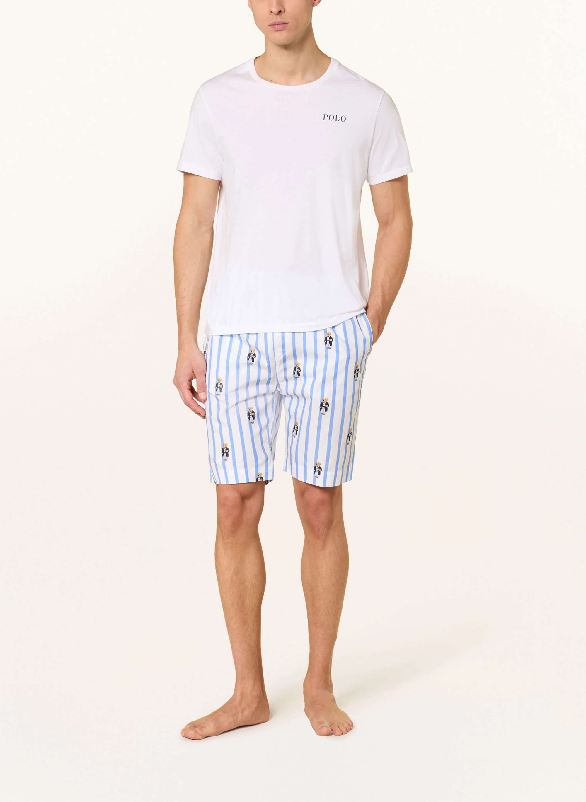 POLO RALPH LAUREN Lounge-Shorts – HELLBLAU / DUNKELBLAU / WEISS