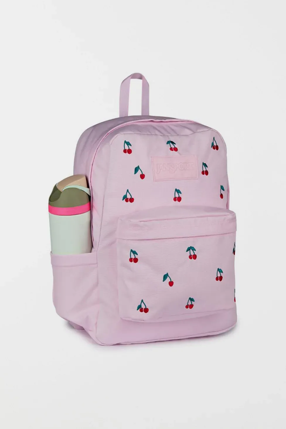 JanSport SuperBreak® Plus Backpack - Pink Ice Cherry Embroidery