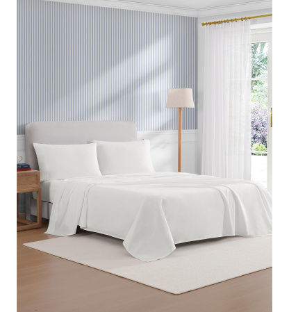 Tommy Hilfiger Performance Cooling Solid Sheet Set - White