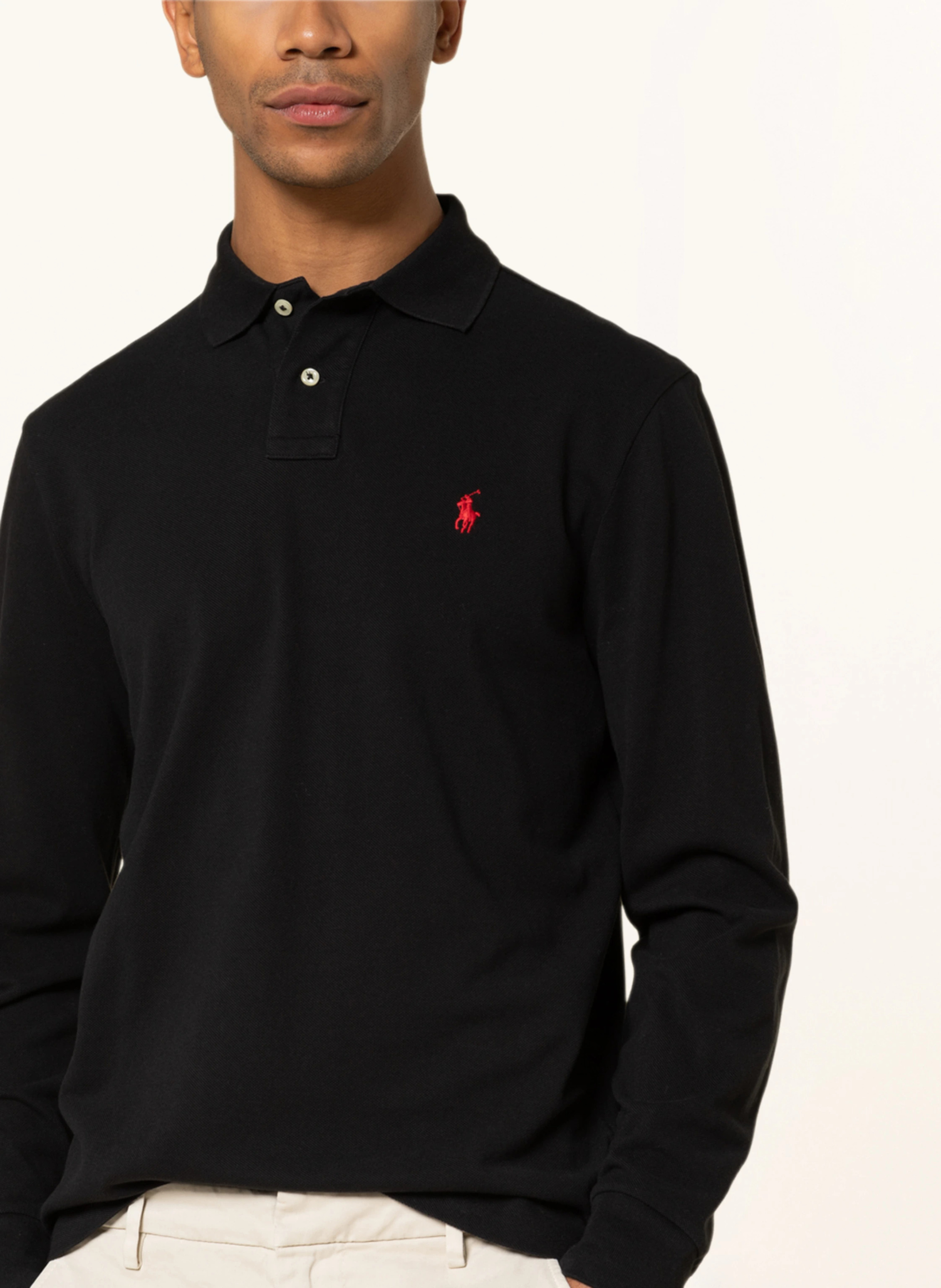 POLO RALPH LAUREN Piqué-Poloshirt Custom Slim Fit – SCHWARZ