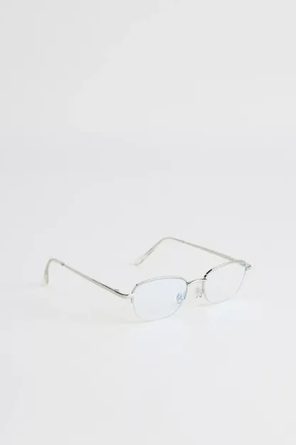 Rectangle Blue Light Glasses - Silver