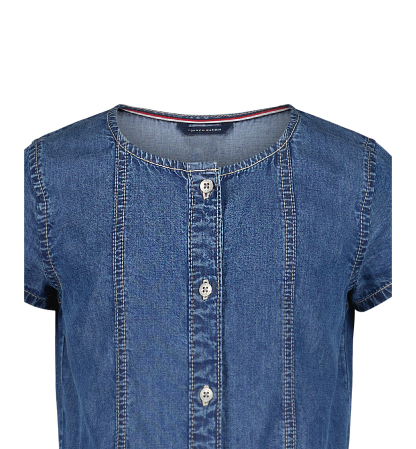 Tommy Hilfiger Girls' 4-16 Denim Short-Sleeve Dress - Dekalb Wash
