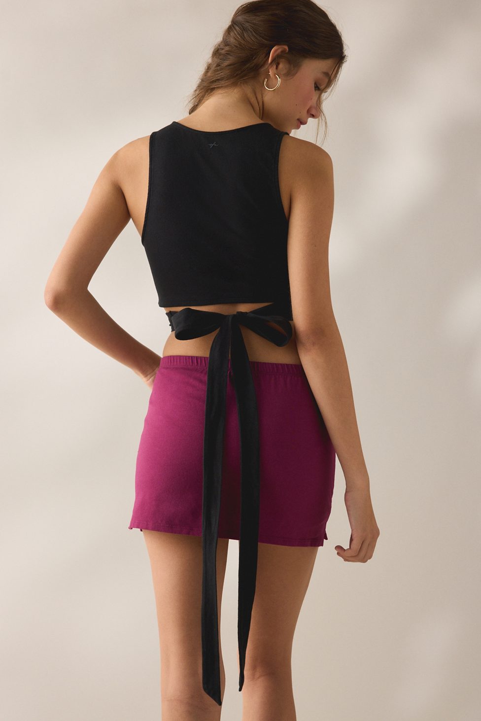 Out From Under Bec Ballet Wrap Tank Top - Black