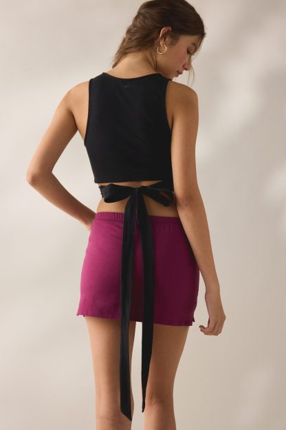 Out From Under Bec Ballet Wrap Tank Top - Black