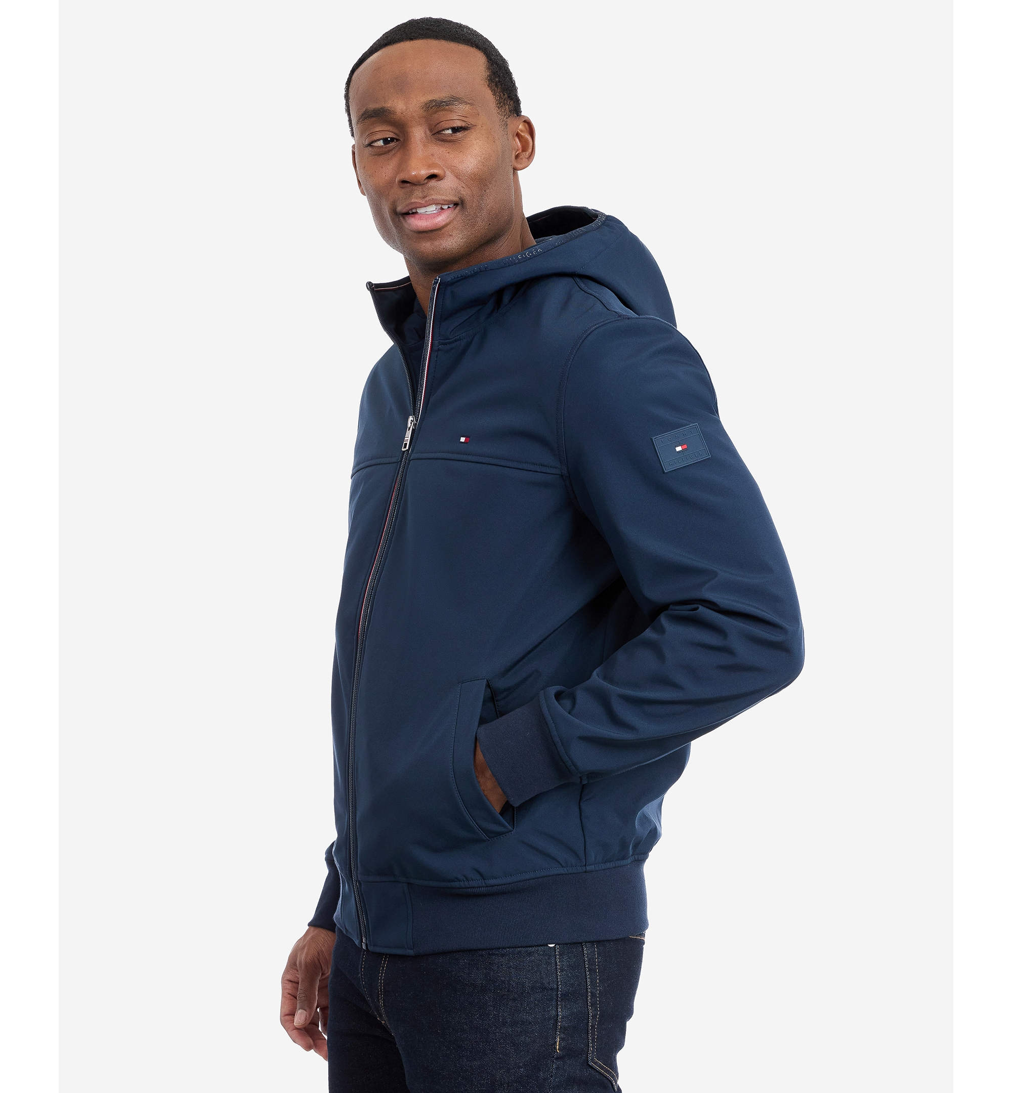 Tommy Hilfiger Men's Hooded Softshell Jacket - Midnight Blue
