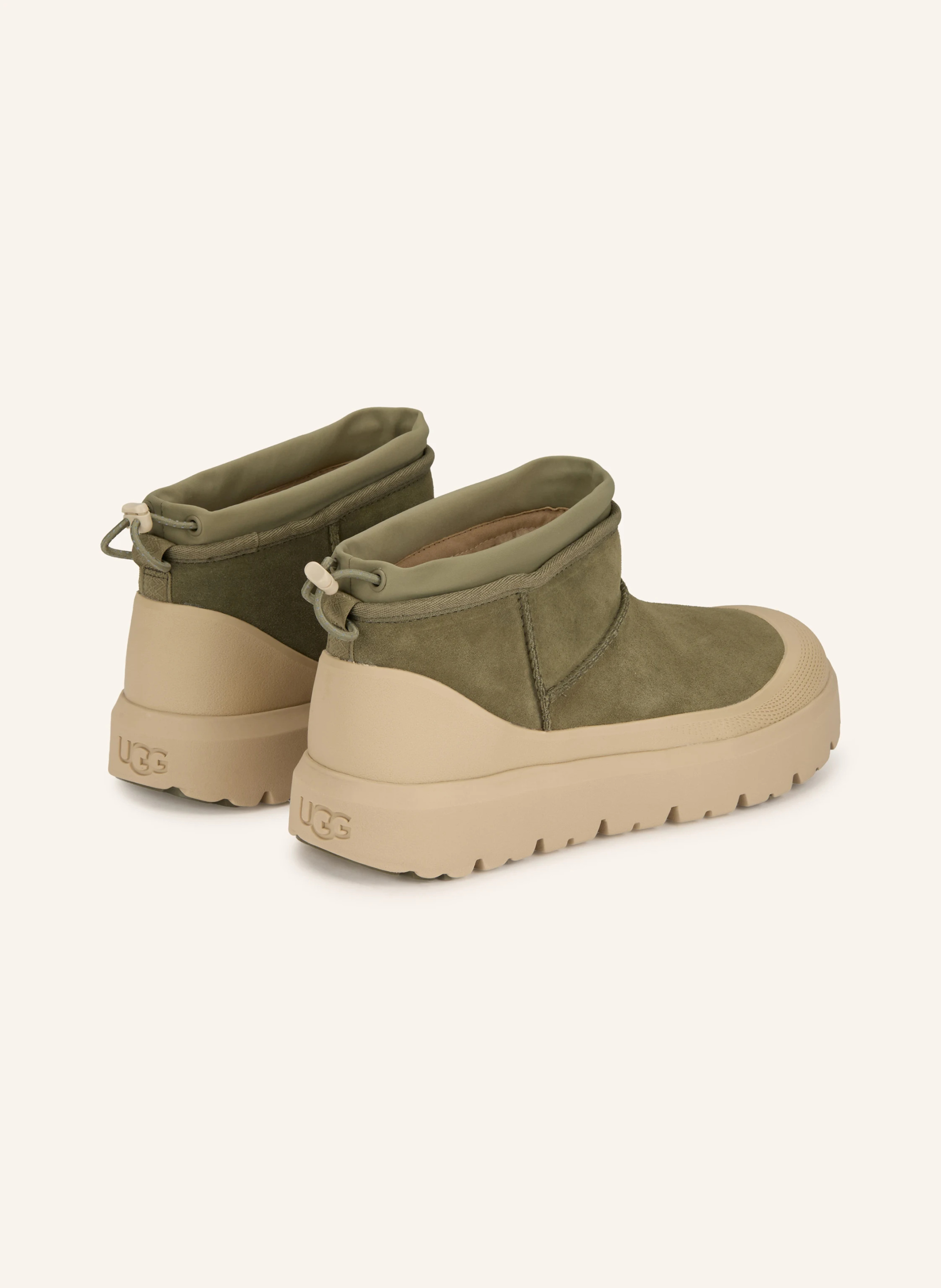 UGG Plateau-Boots CLASSIC ULTRA MINI WEATHER HYBRID – OLIV / BEIGE