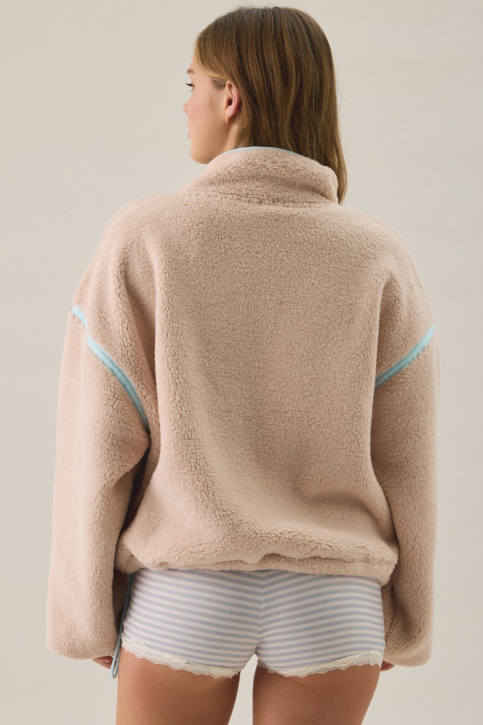 Out From Under Pretty Plush Fleece Quarter Zip Pullover - Neutral Multi