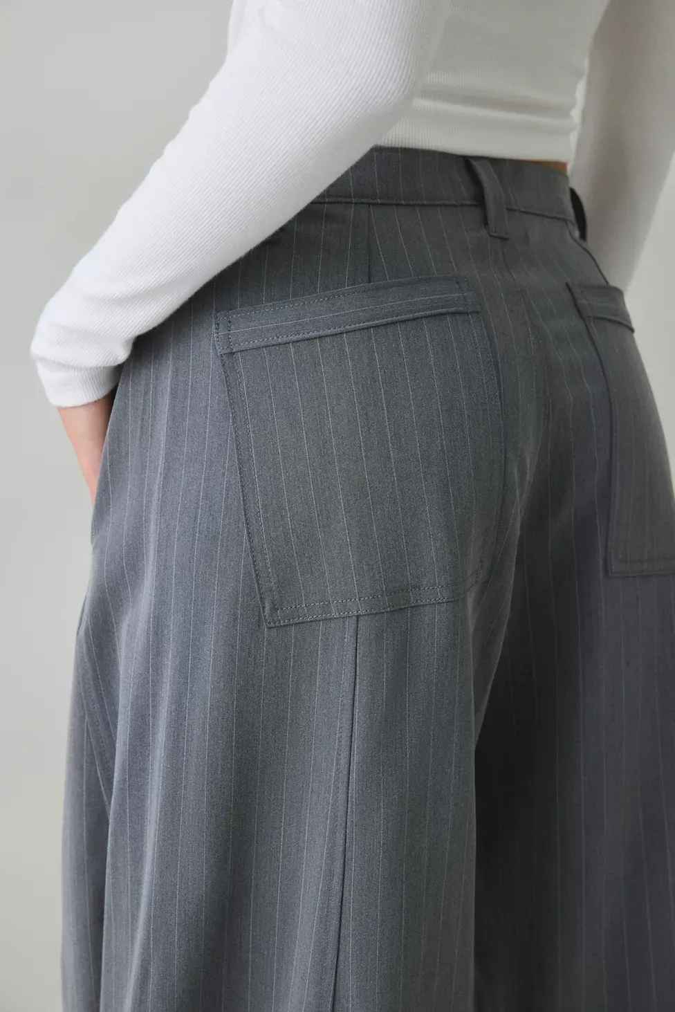 BDG Society Hill Baggy Wide Leg Trousers - Grey Multi