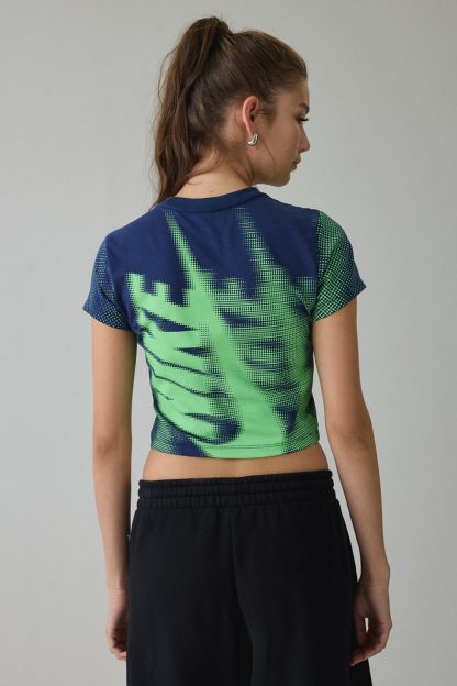 Nike Sportswear Chill Knit Graphic Crop Tee - Midnight Navy