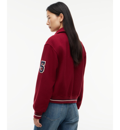 Tommy Hilfiger Women's Varsity Bomber Lightweight Jacket - Dark Magma