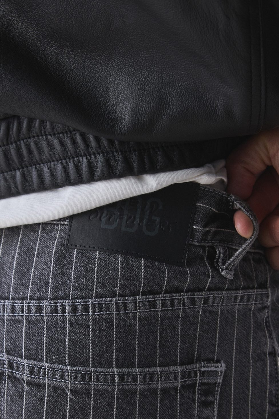 BDG Nitro Pinstripe Baggy Fit Jeans - Black Pinstripe