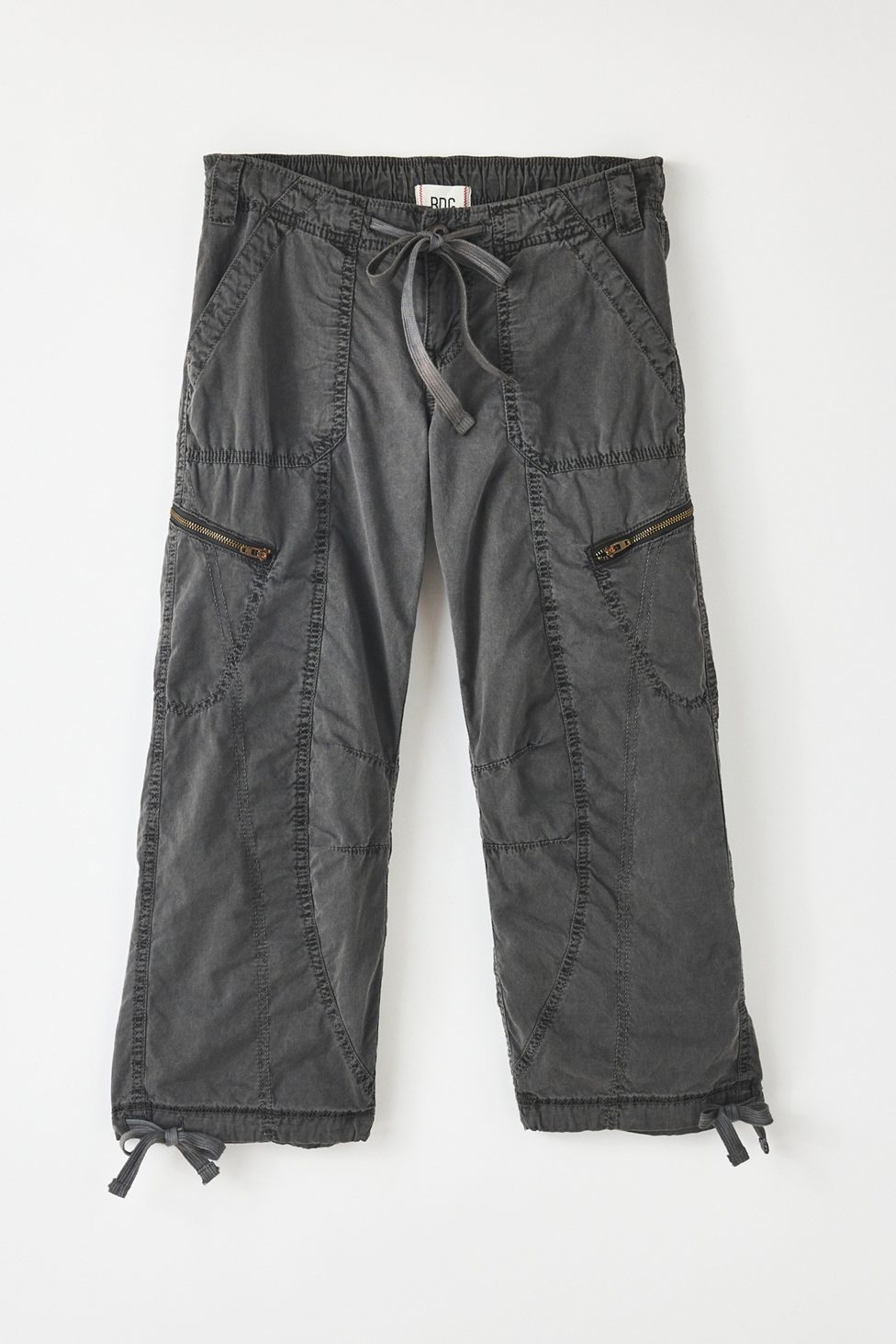 BDG Sidekick Crop Cotton Utility Pants - Black