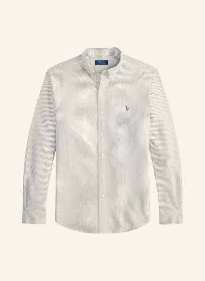 POLO RALPH LAUREN Hemd Custom Fit – WEISS / TAUPE