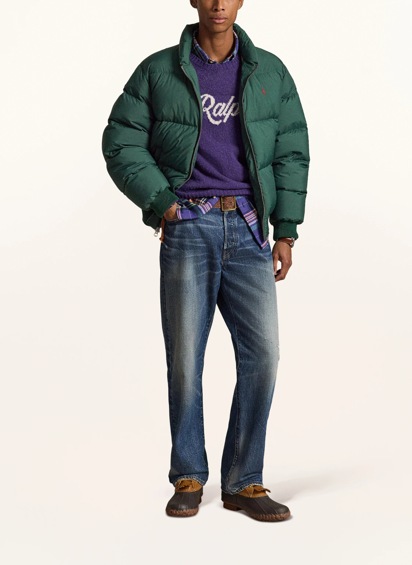 POLO RALPH LAUREN Daunenjacke – PETROL / DUNKELROT / DUNKELGRÜN